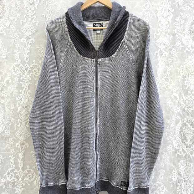 Diesel 디젤 숄카라 와플 니트 집업