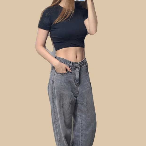 빈티지 워싱 일자핏 데님팬츠