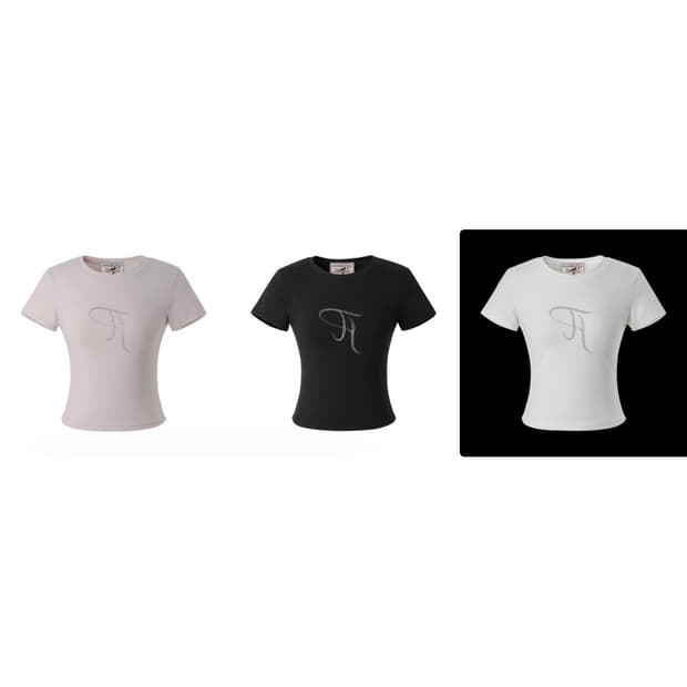 쓰리타임즈 쥬얼티 화이트 핑크 블랙 s 일괄 반팔 티셔츠