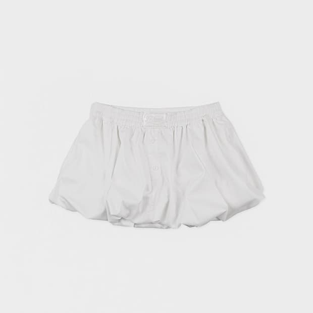 배드블러드) 벌룬 미니 스커트 화이트 S