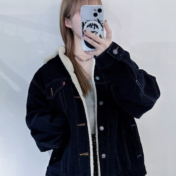 리바이스 블랙 양털 코듀로이 자켓