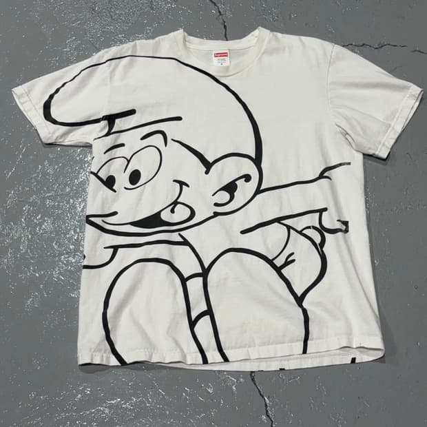 20FW 슈프림(Supreme) x 스머프 화이트 반팔 티셔츠