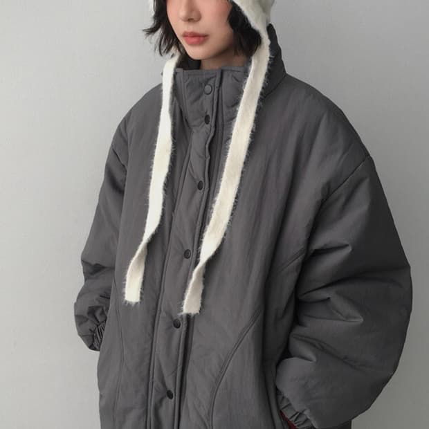 [원가 11만] 차콜 오버핏 퀼팅 패딩