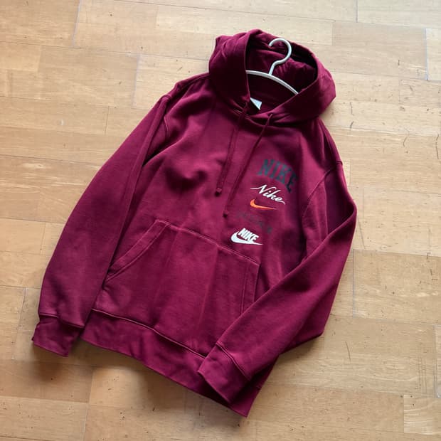 나이키 버건디 후드 L