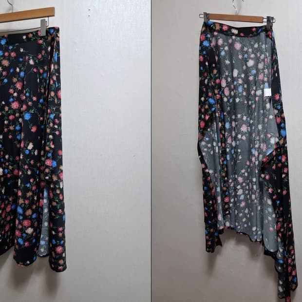 일본빈티지수입 잘잘한 플라워 져지 랩스커트 랩롱스커트 플로럴랩롱28 31