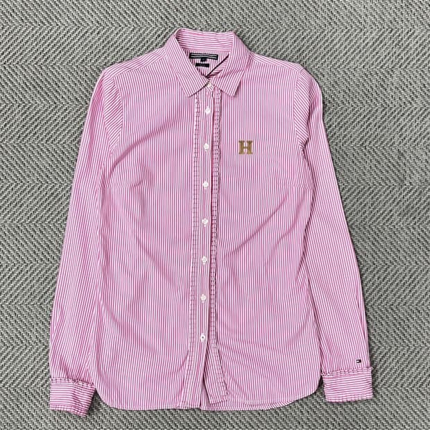 타미힐피거 레이스업 스트라이프 셔츠 v0678