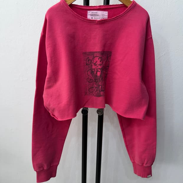 정품) 디스이즈네버댓 여성 크롭 오버핏 맨투맨 M 