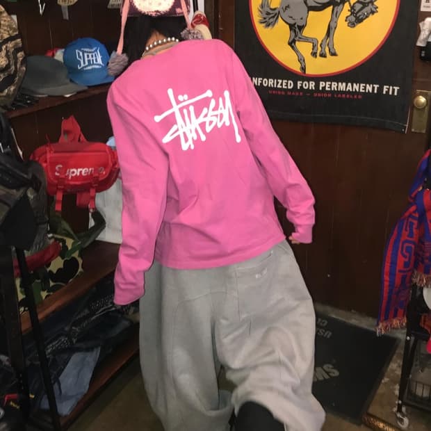 Stussy Pink Logo Long Sleeves