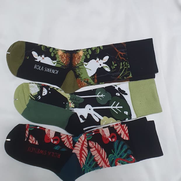 동물패턴 토끼 타조 양말