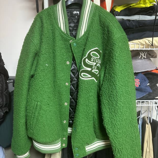 스투시 카센티노 바시티 자켓 그린 xl 