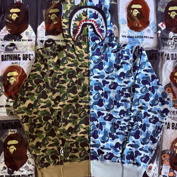 베이프 샤크후드 아수라 카모/블루 새상품