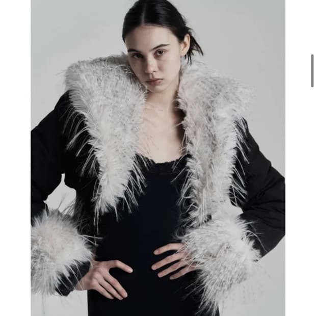 오도어 Trich collar padding bk 퍼패딩 트리밍퍼 숏패딩