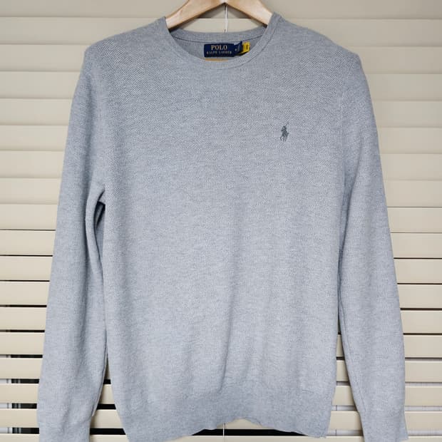 폴로 랄프로렌 (QR코드정품)그레이 니트 스웨터 M