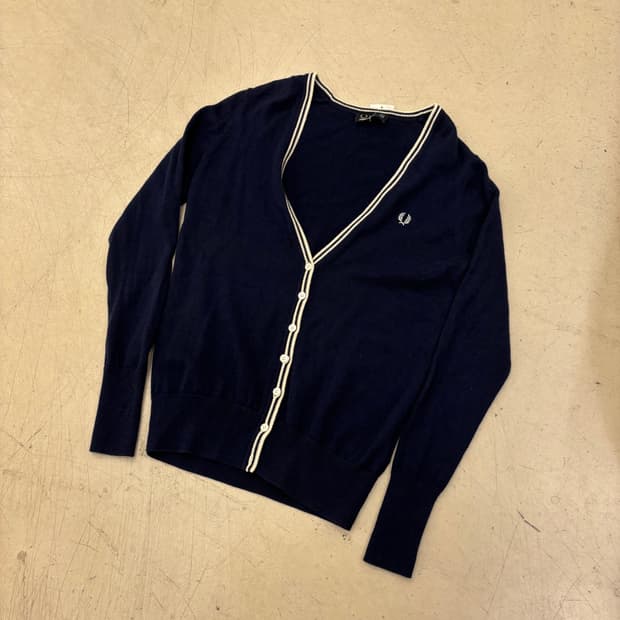프레드페리 네이비 스몰로고 가디건