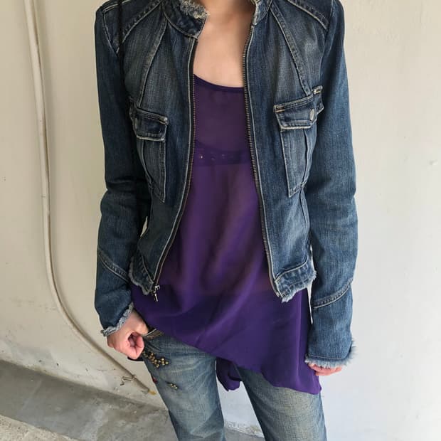 goie denim zip jacket