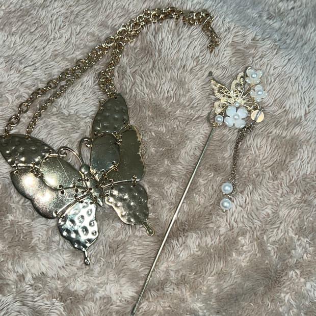 오리엔탈 페어리 무드 목걸이 비녀 세트 