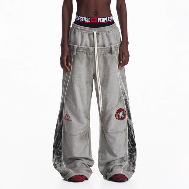 Track Crest Wide Sagging Sweat Pants