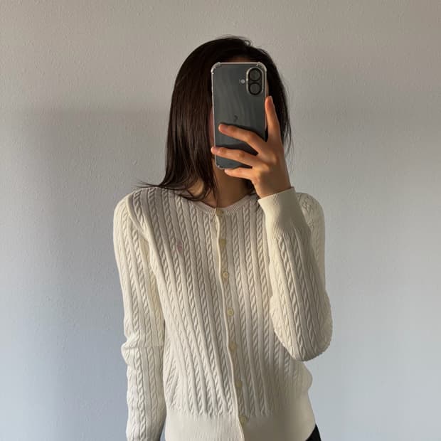 [XS]폴로 랄프로렌 걸즈 꽈배기 케이블 니트 가디건