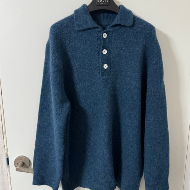 유스 알파카 카라 니트 M