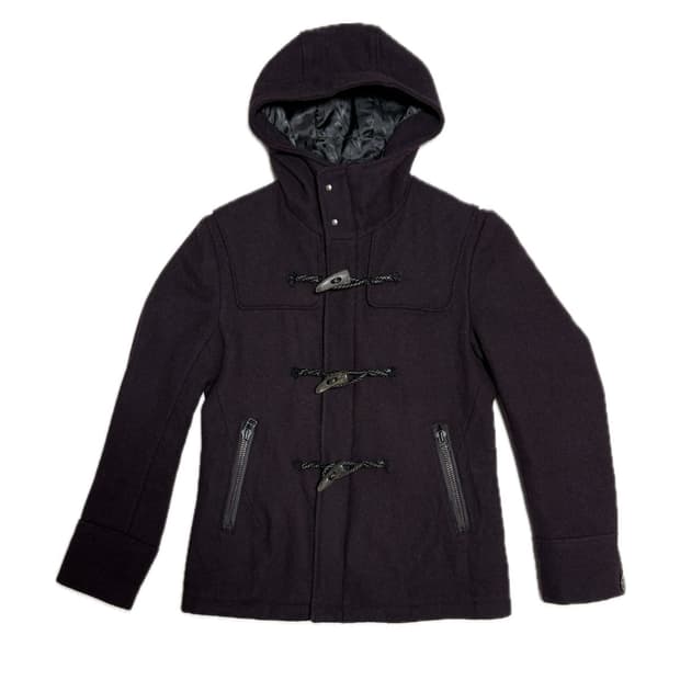 딥 퍼플 토글 울 자켓 코트