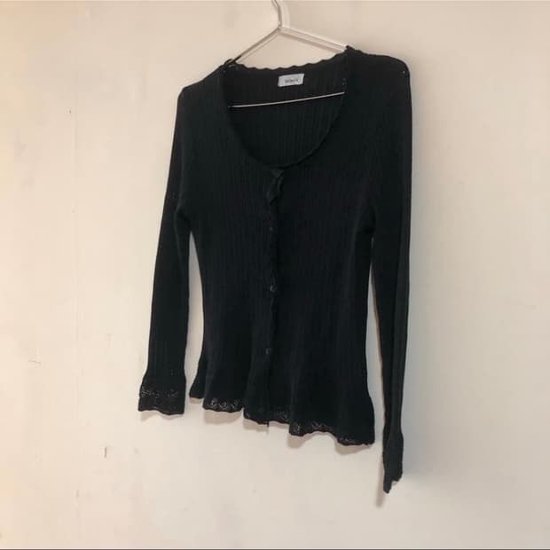 블랙 레이스 그런지 가디건 y2k 펑크 고딕션