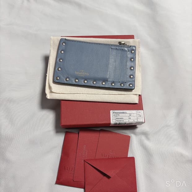 발렌티노 스터드 카드지갑 블루 풀세트