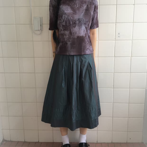 High neck printing mesh top