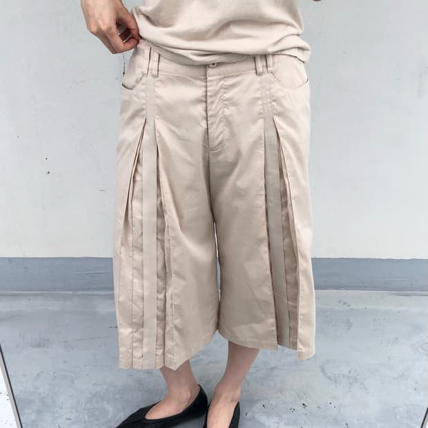 히로코비스 플리츠 7부 팬츠