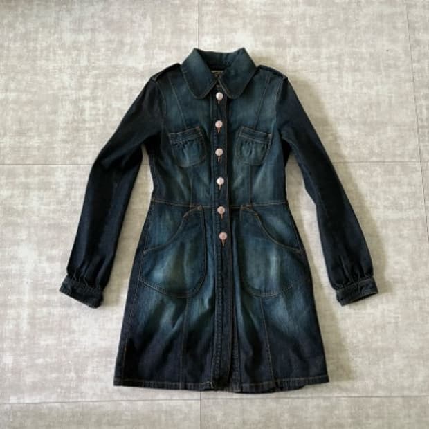denim long shirt dress