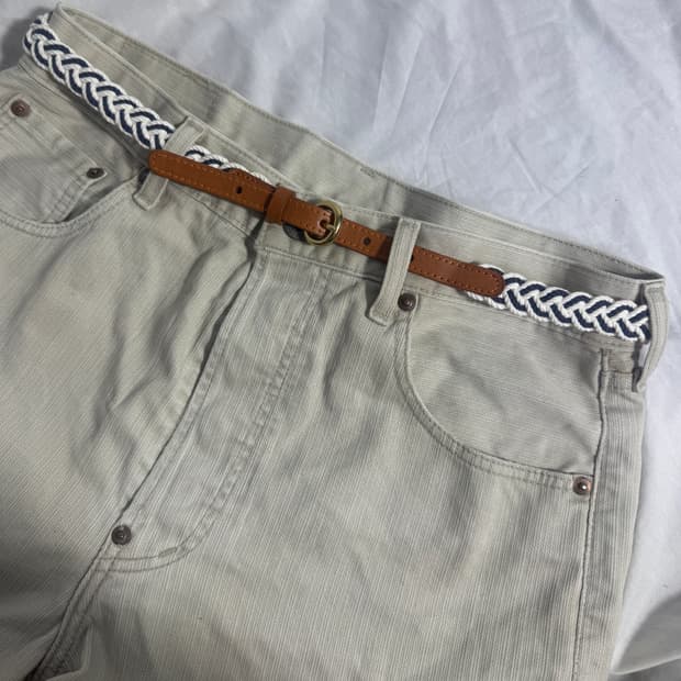 브룩스 브라더스 브레이드 레더 벨트