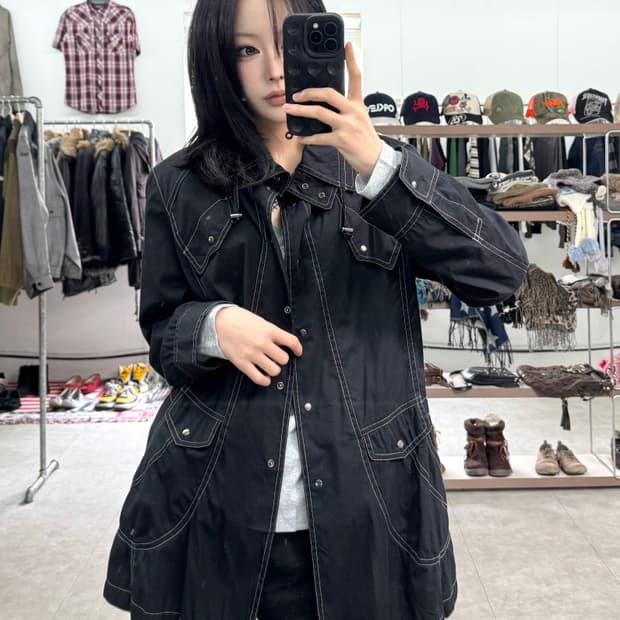 Rue De Bac 스티치 하이넥 자켓