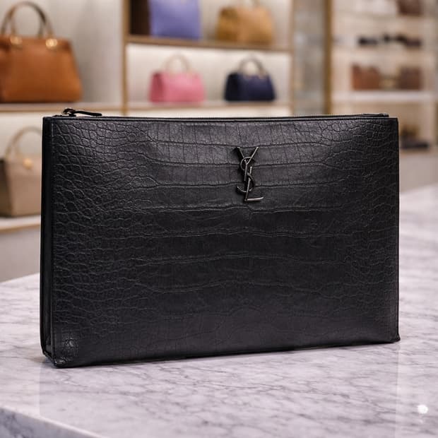 [S급] 생로랑 크로커다일 패턴 라지 클러치백 판매합니다!!!