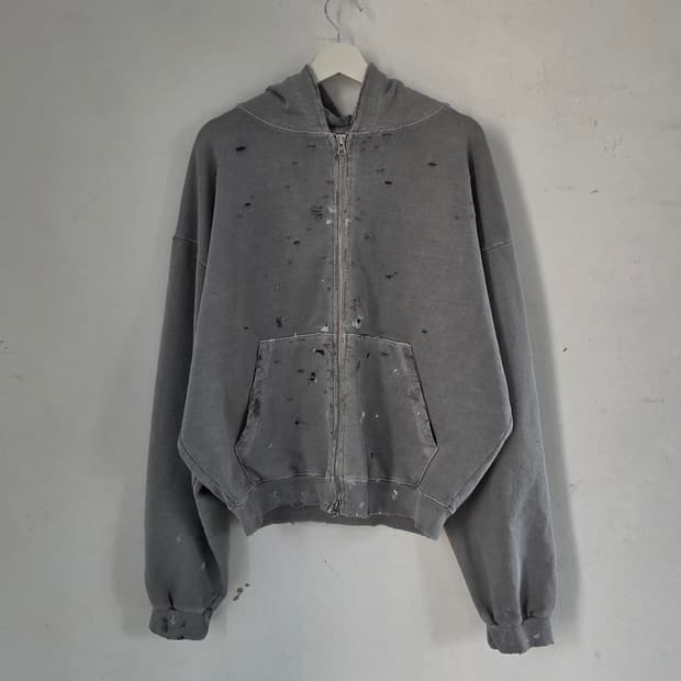 빈티지 워싱 후드 집업