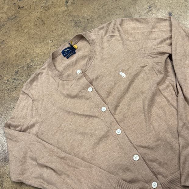 폴로 랄프로렌 베이지 브라운 니트 가디건 