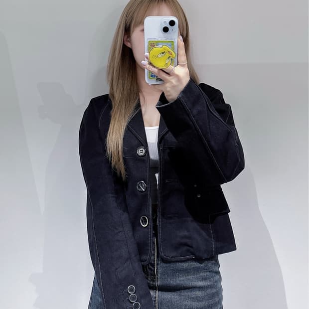 앤더슨벨 블랙 데님 자켓