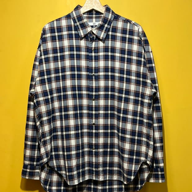 [100] 지오송지오 체크 남방 오버핏 셔츠 간절기 레이어드 플란넬