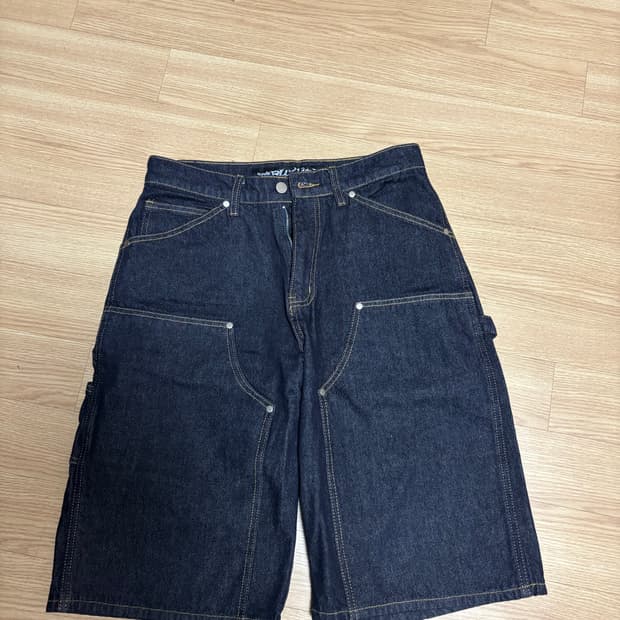 스웨이드 데님 버뮤다팬츠