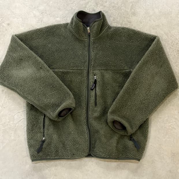 [L] USA 파타고니아 딥파일 후리스 가디건 카키 그린 올리브