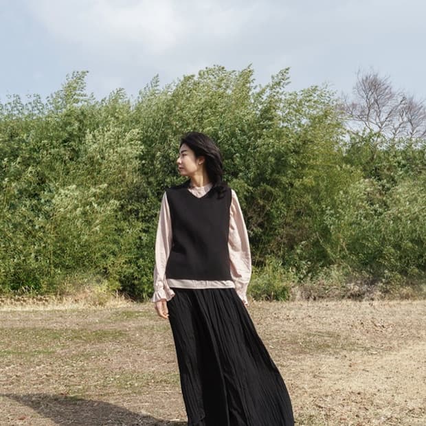 유노이아 러플 블라우스 핑크