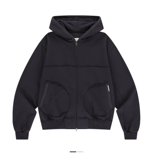 더바이닐하우스 컷 오프 후드 집업 퍼플 L