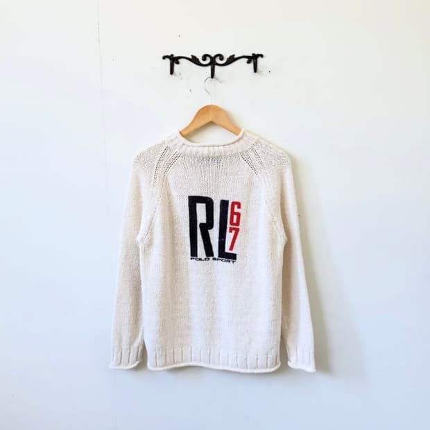 90s 폴로 스포츠 RL67 로고 니트 스웨터