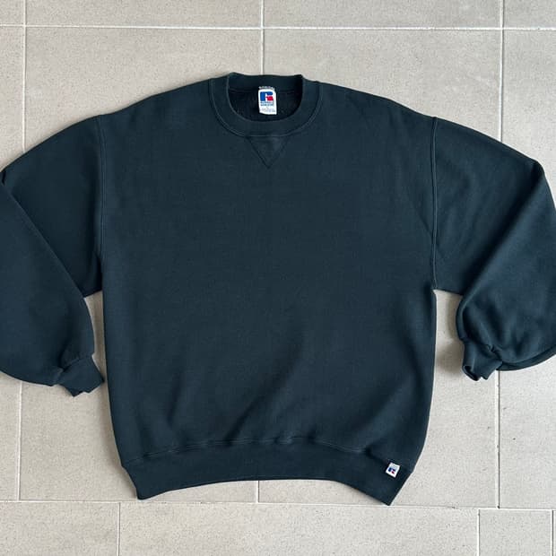 90s 빈티지 러셀 스웻셔츠 청록 L USA