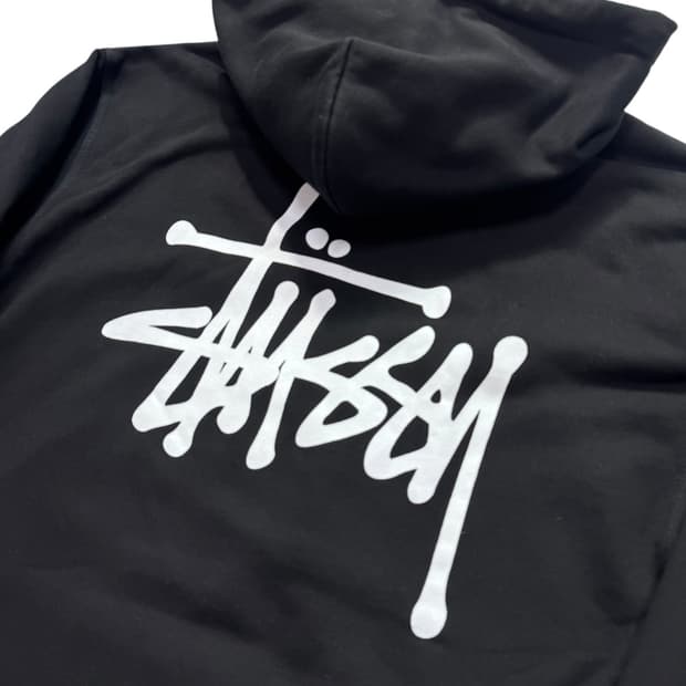 정품 스투시 빅로고 블랙 후드티