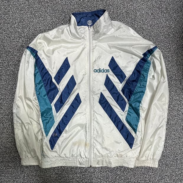 (L) 아디다스 90s 올드스쿨 바람막이 화이트/네이비