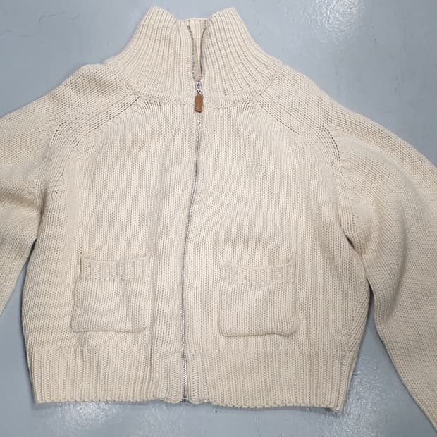 SIYAZU 니트 집업 가디건 아이보리