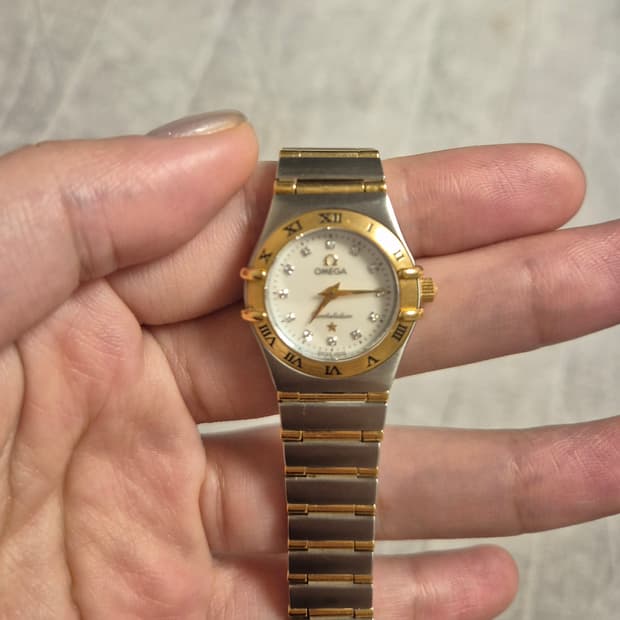 오메가 컨스틸레이션 18k콤비 다이아