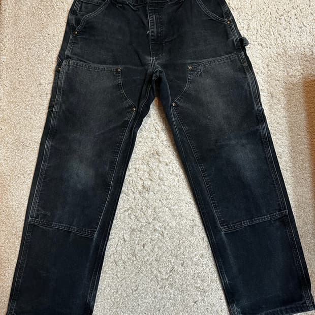 빈티지 칼하트 미국제조 더블니 블랙 33