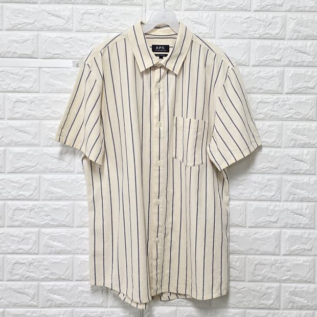 아페쎄 A.P.C. 스트라이프 반팔 셔츠 남방 L