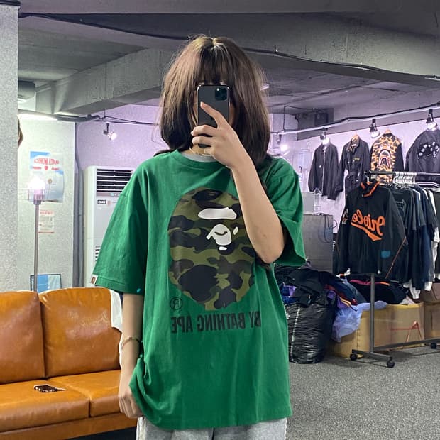 베이프 빅 카모컬리지 티셔츠 B2523