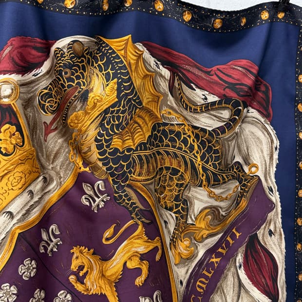 RALPH LAUREN Heraldic Crest & Lion Scarf